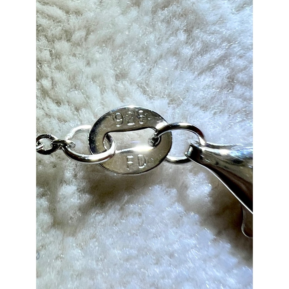 Bleu Sage Sterling Silver Pink Crystal Heart Pendant Necklace 16-18 Inch 925 FD - Picture 4 of 7
